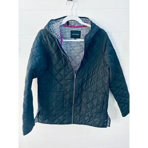 Cynthia Rowley Quilted Lightweight Jacket Womens Size Medium Black Houndstooth